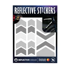AUTOCOLLANT/STICKER REFLECHISSANT POUR VELO, CASQUE MODELE FLECHE/CHEVRON GRIS (PLANCHE)