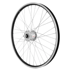 ROUE VTT 24" NOIRE AVANT MOYEU ALU AXE PLEIN DH-C3000 6V/3W JANTE 19C