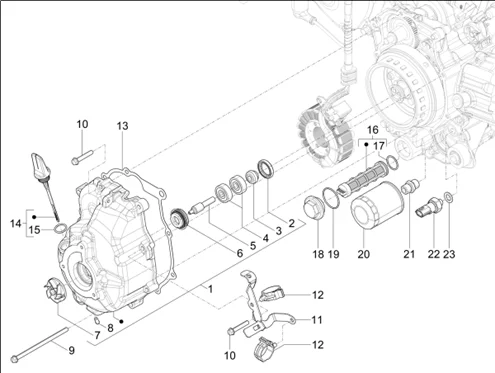 Couvercle volant magnetique - Filtre à huile