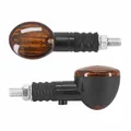 CLIGNOTANT UNIVERSEL REPLAY MICRO OVALE A AMPOULE BA9S ORANGE/NOIR AVEC TEMOIN BASE COURTE (L 71mm / H 30mm / L 36mm) (HOMOLOGUE CE) (PAIRE)