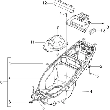 Logement casque - Dessous de selle