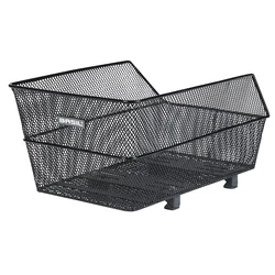 PANIER ARRIERE ACIER NID ABEILLE BASIL CENTO NOIR FIXATION REGLABLE SUR PORTE BAGAGE (LARGEUR MINI 8CM) IDEAL POUR E-BIKE/VAE (L45xl31xH22cm) COMPATIBLE LEADER FOX