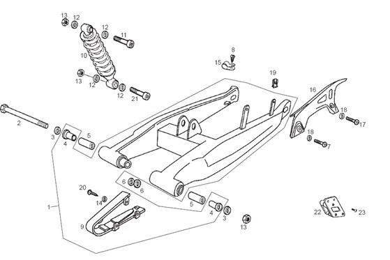 Fourche arriere - Amortisseur
