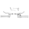 GAS HANDLE+LEVERS - KIT FOR MOPED- TARGA MINI METALIC - WHITE  -SELECTION P2R-