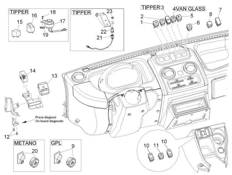 Inverseurs - Commutateurs - Boutons - Interrupteurs 