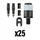 KIT ADAPTATEUR VALVE DE PNEU TUBELESS SCHWALBE CLIK VALVE SV (10x3540 - 10x3542 - 5x3541) (VENDU PAR 25)
