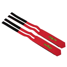 TOE CLIP STRAP- LARGE RED WITH VELCRO TAPE (PAIR)