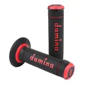 REVETEMENT POIGNEE DOMINO MOTO OFF ROAD A190 NOIR/ROUGE CLOSED END 120-123mm (PAIRE)