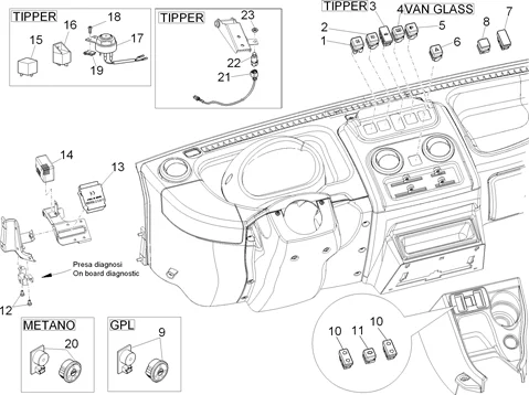 Inverseurs - Commutateurs - Boutons - Interrupteurs