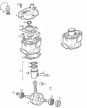 Arbre moteur - Cylindre - Piston