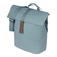 SACOCHE ARRIERE VELO LATERALE SAC BANDOULIERE BASIL CITY SHOPPER BLEU GRAPHITE DROIT/GAUCHE 14/16L FIXATION MIK STUDS POUR PORTE BAGAGE