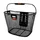 FRONT BASKET -  STEEL MESH- KLICKFIX 16Lt WITH HANDLE- (36x26x25cm) TO BE ADAPTED ON HANDLEBAR WITH PLASTIC PLATE - with clip for headlight (WITHOUT BRACKET)