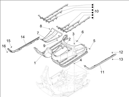 Protection centrale - Repose-pieds
