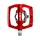 PEDALE GRAVEL / VTT  PLATE SWITCH AUTOMATIQUE OU STANDARD ALU CNC ROUGE 90 x 90 mm (COMPATIBLE SHIMANO SPD) (PAIRE)