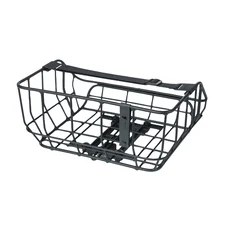 PANIER ARRIERE ALU BASIL PORTLAND NOIR COMPATIBLE SYSTEME MIK - (COMMANDER 157030 SI PAS FOURNI SUR LE VELO, Ajouter 155681)