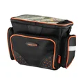 SACOCHE DE CINTRE/GUIDON VELO IBERA BAG NOIR LISERET ORANGE FIXATION CLIP (32x22x23Cm - 7L) - AVEC PORTE CARTE