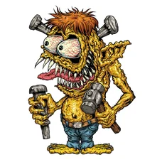 STICKER LETHAL THREAT MINI SKOOL OF HARD KNOCKS MONSTER (60x80mm)