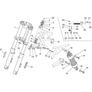 Fourche av.-Suspension ar.