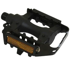 FLAT PEDAL FOR MTB- -RESIN-NEWTON -BLACK- -ALUMINIUM BODY -BLACK- 9/16" (PAIR ON CARD)