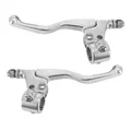 LEVIER/POIGNEE DE FREIN CYCLO ALU COURT M84 DOUBLE FIXATION POLI (PAIRE)  -SELECTION P2R-