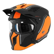 CASQUE TRIAL MT STREETFIGHTER SV S TWIN C4 NOIR MAT/ORANGE FLUO  M  SIMPLE ECRAN TRANSPARENT TRANSFORMABLE AVEC MENTONNIERE AMOVIBLE (LIVRE AVEC UN ECRAN SUPPLEMENTAIRE MIROIR) (ECE 22.06)
