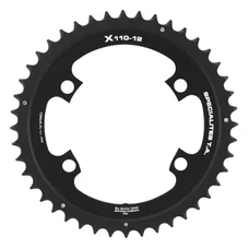 PLATEAU ROUTE 4BRA D.110 POUR SHIMANO ULTEGRA R8100/8170 DURA-ACE R9200/9270 105 R7100 TA X110 44DTS EXTERIEUR NOIR 12V.  (PENSER A COMMANDER LE KIT INTRAVIS CORRESPONDANT)