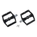 FLAT PEDAL-FOR BMX/DOWNHILL - NEWTON - ALUMINIUM CNC - BLACK-ON BEARINGS- Thread 9/16 with removable silver grip pins (PAIR)  115x97mm