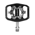 PEDALE GRAVEL / VTT  PLATE SWITCH AUTOMATIQUE ALU CNC NOIR 85 x 70 mm (COMPATIBLE SHIMANO SPD) (PAIRE)