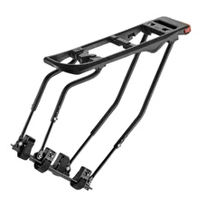 PORTE BAGAGE VELO ARRIERE FIXATION HAUBANS ALU NOIR 26" A 29" COMPATIBLE SYSTEME BASIL MIK (poids maxi 12kgs)