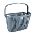 FRONT BASKET- PLASTIC - GREY FOR EBIKE - WITH HANDLE - Wd 90mm - ON CLIPS (WITH ADAPTER Ø 22/26/32) -  MAX LOAD 5 KGS