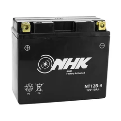 BATTERY 12V 10 Ah NT12B-4 NHK FA - MAINTENANCE FREE "READY TO USE"  (Lg150xWd 69xH130mm) FACTORY ACTIVATED PREMIUM QUALITY- EQUALS YT12B-4 / SLA / GEL)