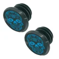 BOUCHON DE CINTRE VTT SWITCH SKULL NOIR/BLEU (SUR CARTE PAR 2)