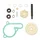 KIT REPARATION POMPE A EAU 50 A BOITE ADAPTABLE DERBI 50 SENDA 2006>, GPR 2006>/APRILIA 50 RS 2006>/GILERA 50 SMT, RCR 2006> (MOTEUR PIAGGIO EURO 3) AVEC PIGNON ENTRAINEMENT (KIT COMP) -P2R-