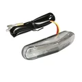 FEU ARRIERE 50 A BOITE/MOTO TRIANGLE LUXE TRANSPARENT A LEDS AVEC STOP + ECLAIRAGE PLAQUE (HOMOLOGUE CE)  -REPLAY-