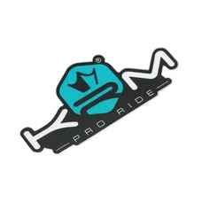 AUTOCOLLANT/STICKER KRM PRO RIDE 80x40 mm BLEU TURQUOISE (VENDU A L'UNITE)