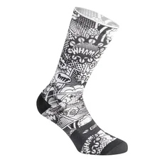 CHAUSSETTES/SOCQUETTES ETE GIST TRENDY COMICS NOIR ET BLANC 43/47 ECOLOGIQUE - HAUTEUR 20 CM (PAIRE)   -5863