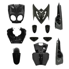 FAIRINGS/BODY PARTS FOR SCOOT  MBK 50 STUNT/YAMAHA 50 SLIDER BLACK (WHITH BLACK PADS) (11 PARTS KIT)
