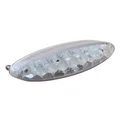 TAIL LIGHT UNIVERSAL REPLAY -WITH LEDS- OVAL SHAPED TRANSPARENT WITH STOP LAMP (16 RED LEDS /3 CLEAR LEDS) **