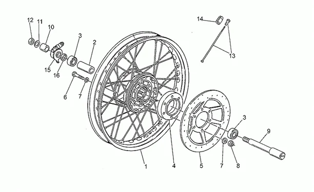 Roue AV rayons