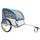 REMORQUE VELO ENFANT COUVERTE 2 PLACES MAXI 45Kg COLORI BLEU/GRIS AVEC ROUES 20" à BLOCAGE ET FIXATION AXE DE ROUE ARRIERE - MONTAGE RAPIDE SANS OUTIL (2 ENFANTS DE 18KGS ET 1 BAGAGE DE 9KGS)