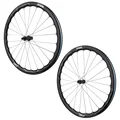ROUES ROUTE DISQUE 700 FIR FC 38 PRO CENTERLOCK CARBONE NOIR CASSETTE SHIMANO 12V AXE TRAVERSANT 12/100 ET 12/142 HAUTEUR/PROFIL 38 mm (PAIRE) - TUBELESS READY