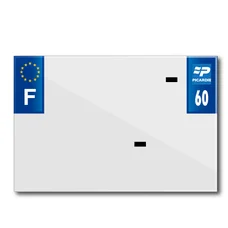PLASTIC STRIP FOR PVC LICENSE PLATE WITH BUSINESS NAME (MOTORBIKE FORMAT 210X145)-DEPT 60/EUROPE (SOLD PER UNIT)