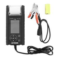 TESTEUR DE BATTERIE PROFESSIONNEL MOTO/SCOOTER/MOTOCULTURE/VOITURE SC POWER SCT12 12/24V (ECRAN DIGITAL/INTERFACE TACTILE/IMPRIMANTE THERMIQUE INTEGREE) (TEST BATTERIE/DEMARRAGE/ALTERNATEUR)