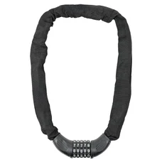 ANTIVOL VELO / TROTTINETTE CHAINE A CODE ACIER LONGUEUR 90 cm NOIR - NIVEAU SECURITE 8