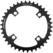CHAINRING FOR MTB- Ø104 - 4arms-FOR SINGLE- 38T.  Ø104 BLACK -ALUMINIUM- 7075 STRONGLIGHT .- Thickness 3,5 mm- 8/9 Speed.
