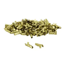 COSSE ELECTRIQUE LAITON NON ISOLEE CYLINDRIQUE MALE DIAM 4mm POUR FIL 1.00 A 2.50mm2 (VENDU AU SACHET DE 100 PIECES) -SELECTION P2R