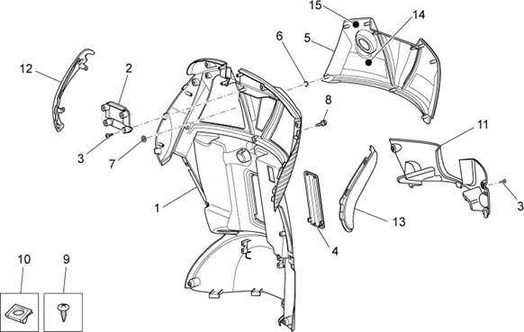 Carrosserie av. - Tablier interne