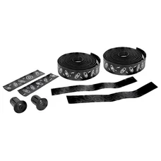 RUBAN DE GUIDON / CINTRE BTP PERFORMANCE PRO NOIR MOTIFS REFLECHISSANTS AVEC BOUCHONS (CONFORTABLE EPAISSEUR 3mm)