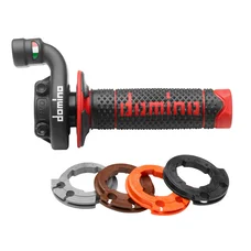THROTTLE  HANDLE  DOMINO KRK EVO - WITH GRIPS BLACK/RED