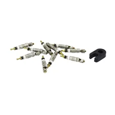 CORPS DE VALVE POUR TUBELESS P2R  ARGENT PRESTA - OBUS DE VALVE ET OUTIL MONTAGE / DEMONTAGE (LOT DE 10PCS)